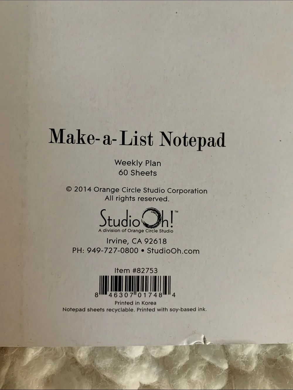 Weekly Plan + To Do Rip Off Perforated Desk Top Notepad 55 sheets